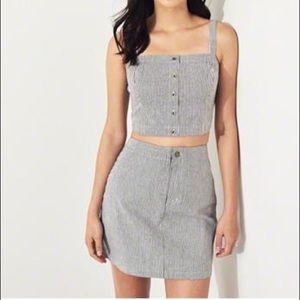 Two Piece Crop Top + Skirt Set